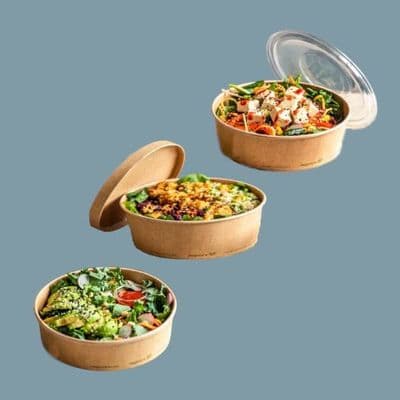 N150 Bulk Standard Biodegradable Compostable Food Container Bowls 16oz x 300