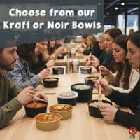 N150 Kraft Biodegradable & Compostable Food Container Bowls (Box of 300) | Eco-Friendly Open-Top Paperboard Salad & Street Food Bowls | Plastic-Free Takeaway Salad Bowls