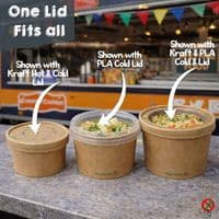 N150 Kraft Biodegradable & Compostable Food Container Bowls (Box of 300) | Eco-Friendly Open-Top Paperboard Salad & Street Food Bowls | Plastic-Free Takeaway Salad Bowls