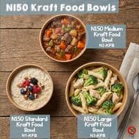 N150 Kraft Compostable Food Bowl Lids 150mm (Pick a Type)