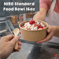 N150 Kraft Compostable Food Bowl Lids 150mm (Pick a Type)