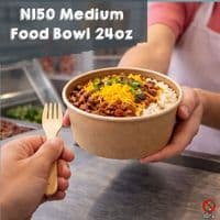 N150 Kraft Compostable Food Bowl Lids 150mm (Pick a Type)