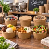 N150 Standard Kraft Compostable Food Container Bowls 16oz (Box of 300) | The Pure Option