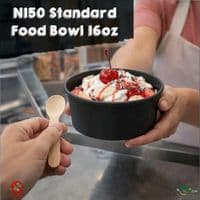 N150 Standard Noir Compostable Food Container Bowls 16oz | Box of 300