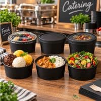 N150 Standard Noir Compostable Food Container Bowls 16oz | Box of 300
