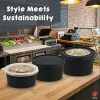 N150 Standard Noir Compostable Food Container Bowls 16oz | Box of 300