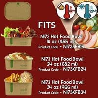 N173 Bulk Kraft Compostable Hot & Cold Food Container Lids 173mm x 300