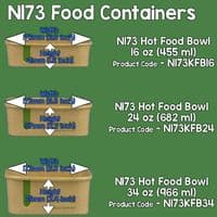 N173 Bulk Kraft Compostable Hot & Cold Food Container Lids 173mm x 300