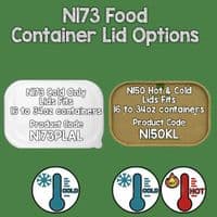 N173 Bulk Kraft Compostable Hot & Cold Food Container Lids 173mm x 300