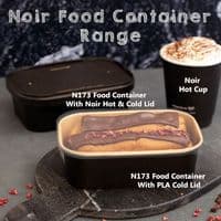 N173 Bulk Noir Compostable Hot & Cold Food Container Lids 173mm x 300