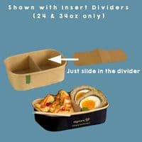 N173 Bulk Noir Compostable Hot & Cold Food Container Lids 173mm x 300