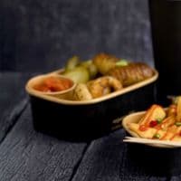 N173 Bulk Noir Medium Biodegradable Compostable Food Containers 24oz x 300