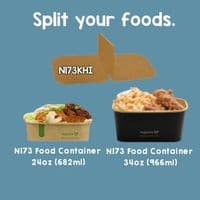 N173 Bulk Noir Medium Biodegradable Compostable Food Containers 24oz x 300