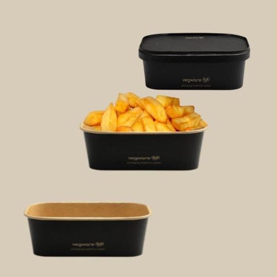 N173 Bulk Noir Standard Biodegradable Compostable Food Containers 16oz x 300