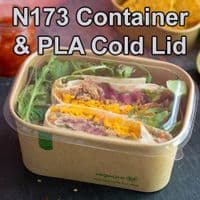 N173 Bulk PLA Biodegradable Compostable Cold Food Container Lids 173mm x 300