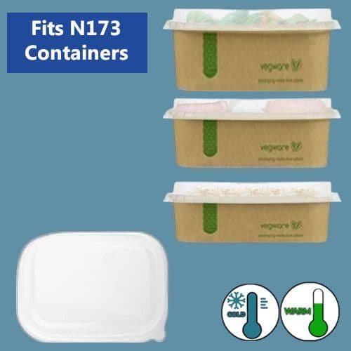 N173 Bulk PLA Biodegradable Compostable Cold Food Container Lids 173mm x 300