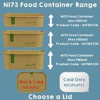N173 Bulk Premium Large Biodegradable Compostable Food Containers 34oz x 300