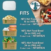 N173 Bulk Standard Biodegradable Compostable Food Containers 16oz x 300