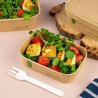 N173 Bulk Standard Biodegradable Compostable Food Containers 16oz x 300