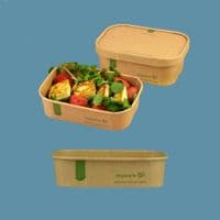N173 Bulk Standard Biodegradable Compostable Food Containers 16oz x 300