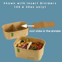 N173 Kraft Biodegradable Compostable Hot & Cold Food Container Lids 173mm x 25