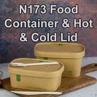 N173 Large Biodegradable Compostable Food Containers 34oz x 50