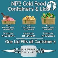 N173 Large Biodegradable Compostable Food Containers 34oz x 50