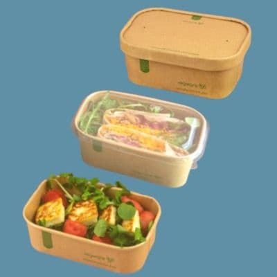 N173 Medium Biodegradable Compostable Food Containers 24oz x 50