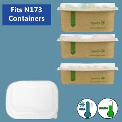 N173 PLA Biodegradable Compostable Cold Food Container Lids 173mm x 50