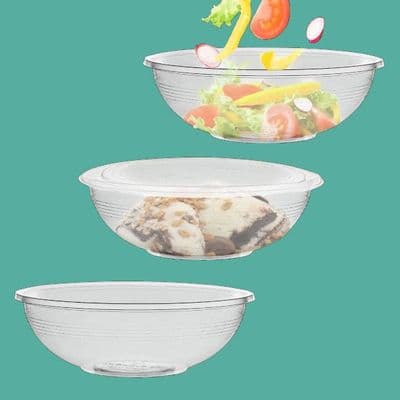 N185 Bulk Large Premium Compostable Dessert & Salad Bowls 32oz x 300