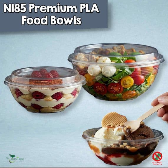 N185 Bulk Standard Premium Compostable Dessert & Salad Bowls | Bulk