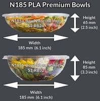 N185 Bulk Standard Premium Compostable Dessert & Salad Bowls | Bulk
