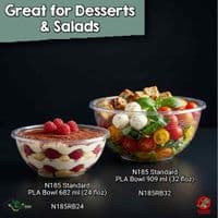 N185 Bulk Standard Premium Compostable Dessert & Salad Bowls | Bulk