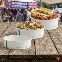 N185 Premium Cardboard Compostable Food Container Bowls | 26oz to 48oz