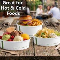 N185 Premium Cardboard Compostable Food Container Bowls | 26oz to 48oz