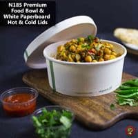 N185 Premium Cardboard Compostable Food Container Bowls | 26oz to 48oz