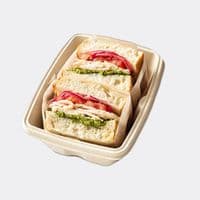 N196 Bagasse Premium Biodegradable Sandy Food Containers 56oz