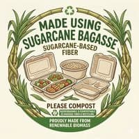 N196 Bagasse Premium Biodegradable Sandy Food Containers 56oz