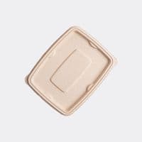 N196 Large Bagasse Premium Sandy Food Trays & Lids 56oz x 100