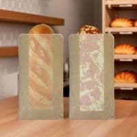 N2 Bulk Glassine Rustic Standard Biodegradable Compostable Bakery Bread Bags 14x7