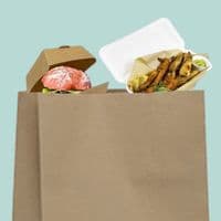 N2 Bulk Kraft Medium Biodegradable Compostable Paper Carrier Bags 16x10