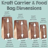 N2 Bulk Kraft Medium Biodegradable Compostable Paper Carrier Bags 16x10