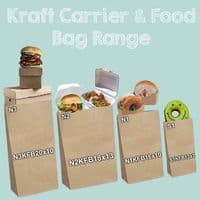 N2 Bulk Kraft Medium Biodegradable Compostable Paper Carrier Bags 16x10