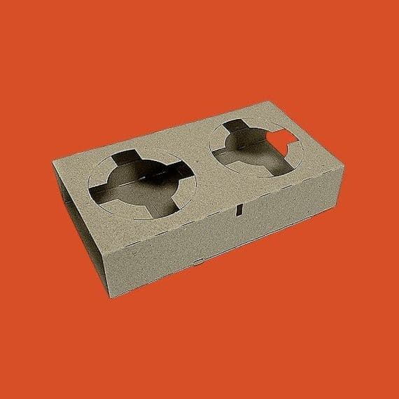 N2 Cardboard Compostable Biodegradable Recyclable Cup Carrier Trays 1 - 2 Cup x 50