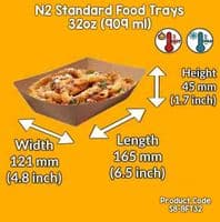 N2 Medium Biodegradable Compostable Food Trays 32oz x 250