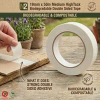 N2 Medium HighTack Biodegradable Double Sided Tape | 19mm x 50m