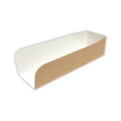 N2 Medium Kraft Biodegradable Compostable Hot Dog Trays 9x3