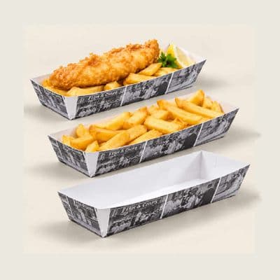 N2 Medium Newsprint Biodegradable Compostable Food Trays 9x5