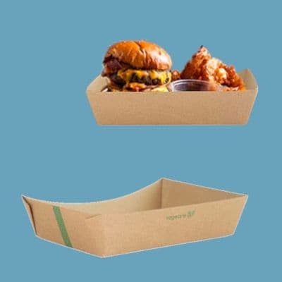 N2 Medium Premium Cardboard Biodegradable Compostable Food Trays x 50