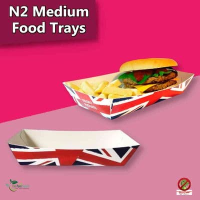 N2 Medium Union Flag Jubilee Food Trays 9x5